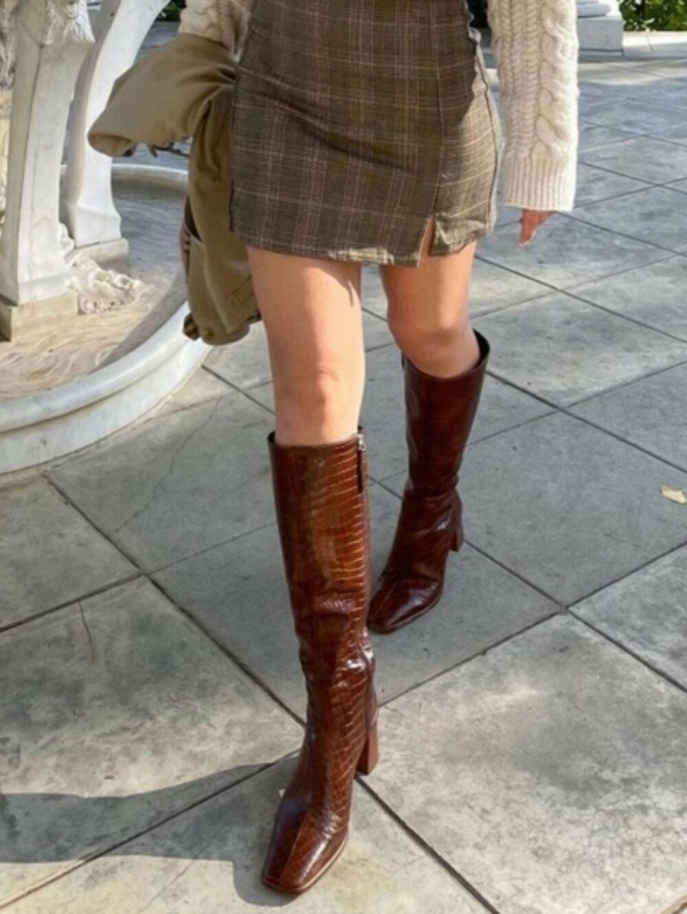**Last 3 days**Alohas East Croco Brown Leather Boots